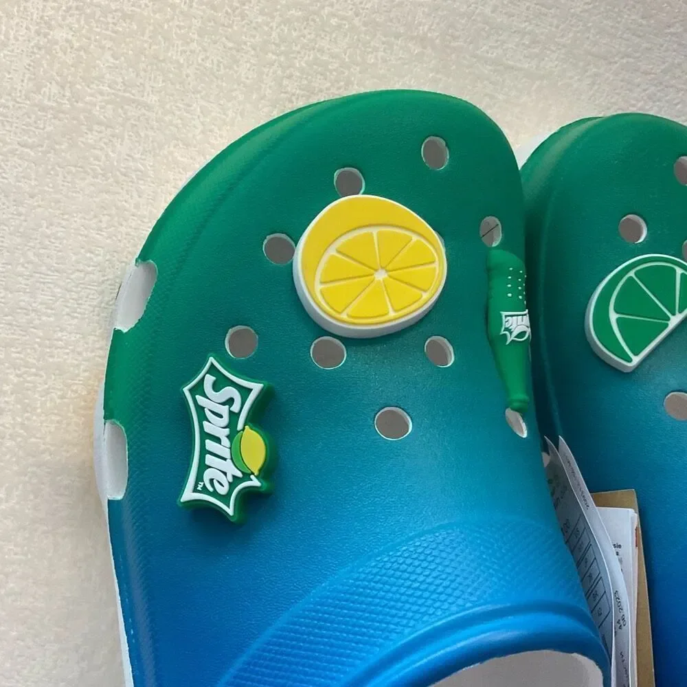 Crocs‎ Sprite Coca-Cola All Terrain Clogs Sandals Men's Size 11 Green  New